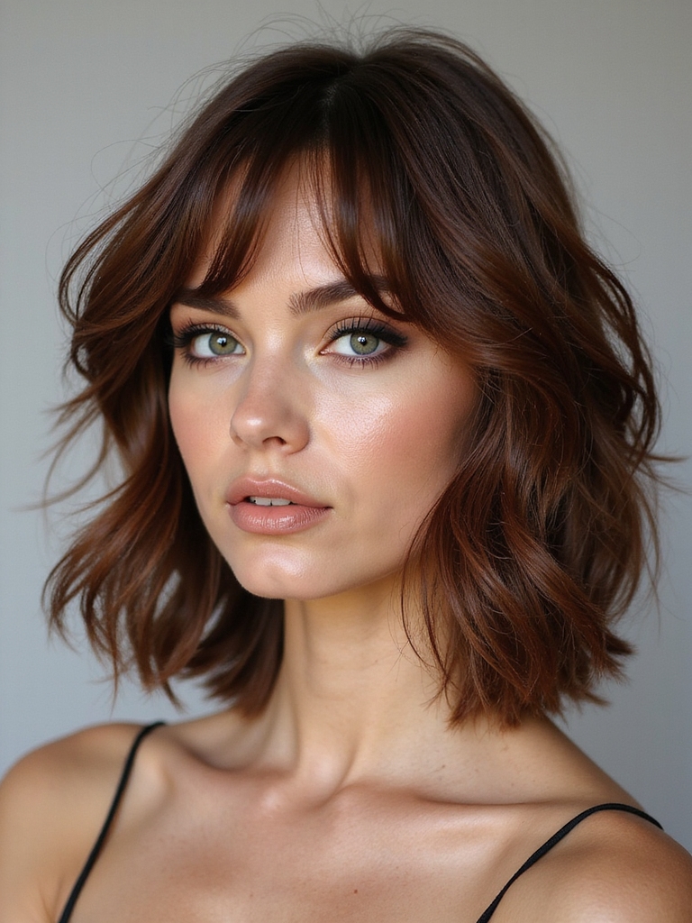 face shape guided shaggy haircut