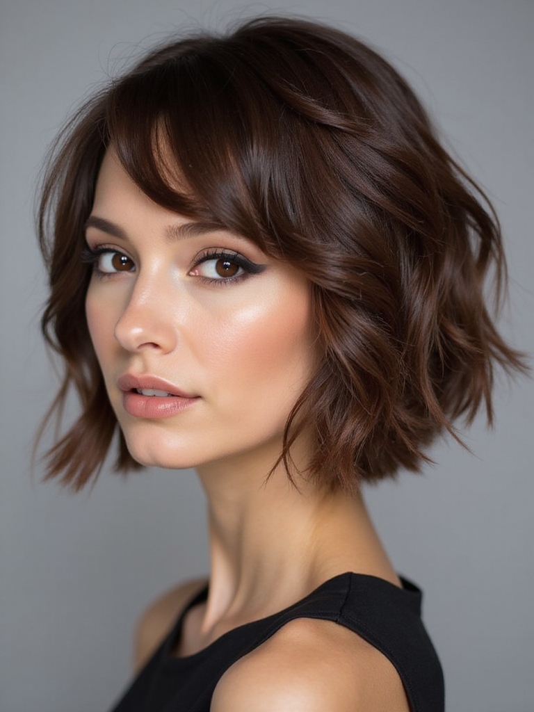 feathered layered bob haircut