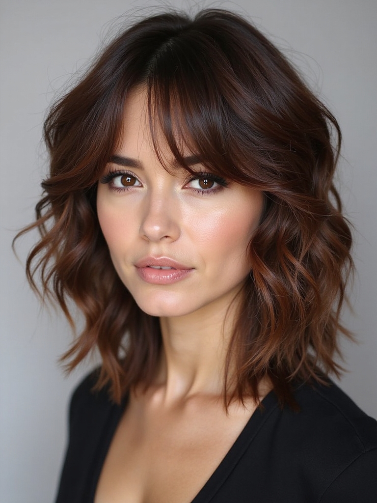 feathered textured medium haircut