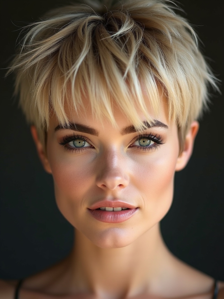 feathered wispy bangs for softness