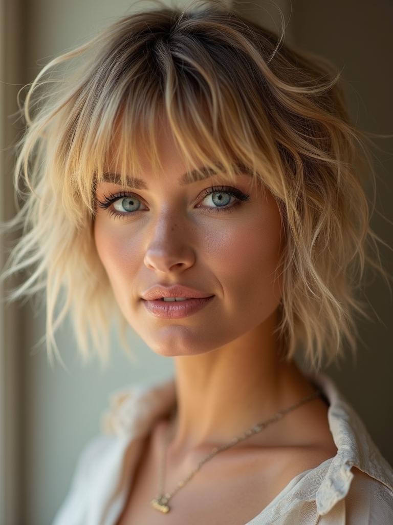 flirty soft shag bangs