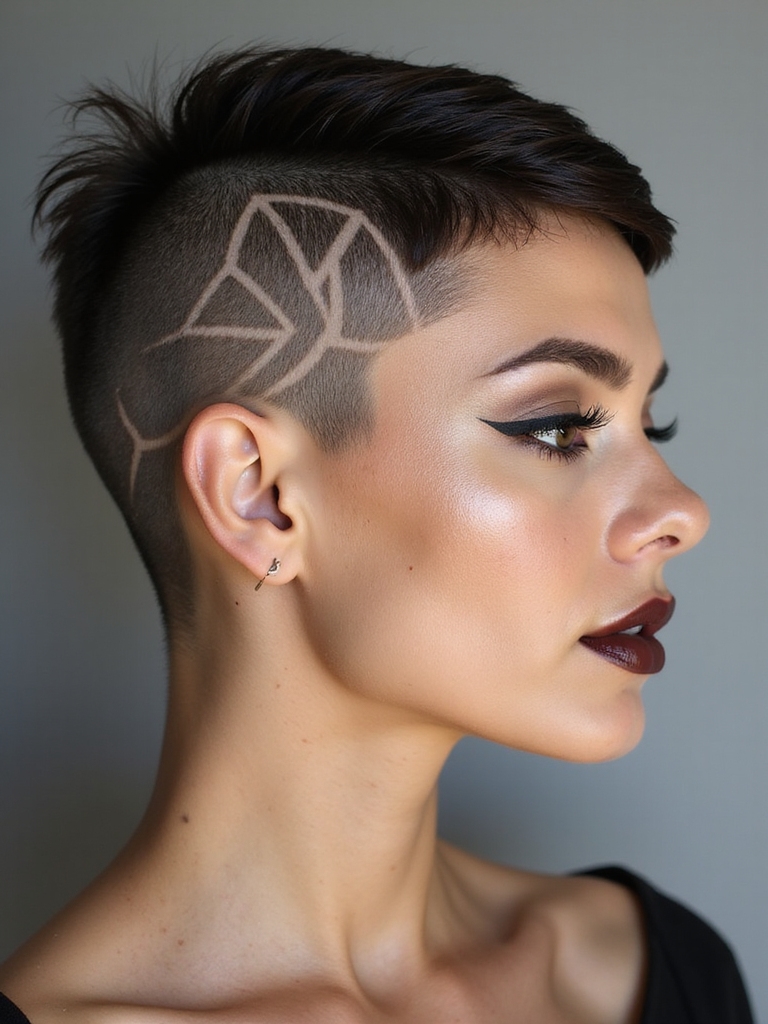 geometric pixie undercut art