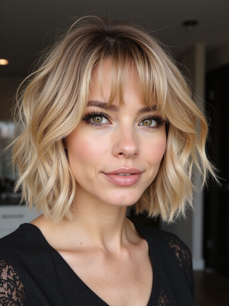 gradual choppy layered bob