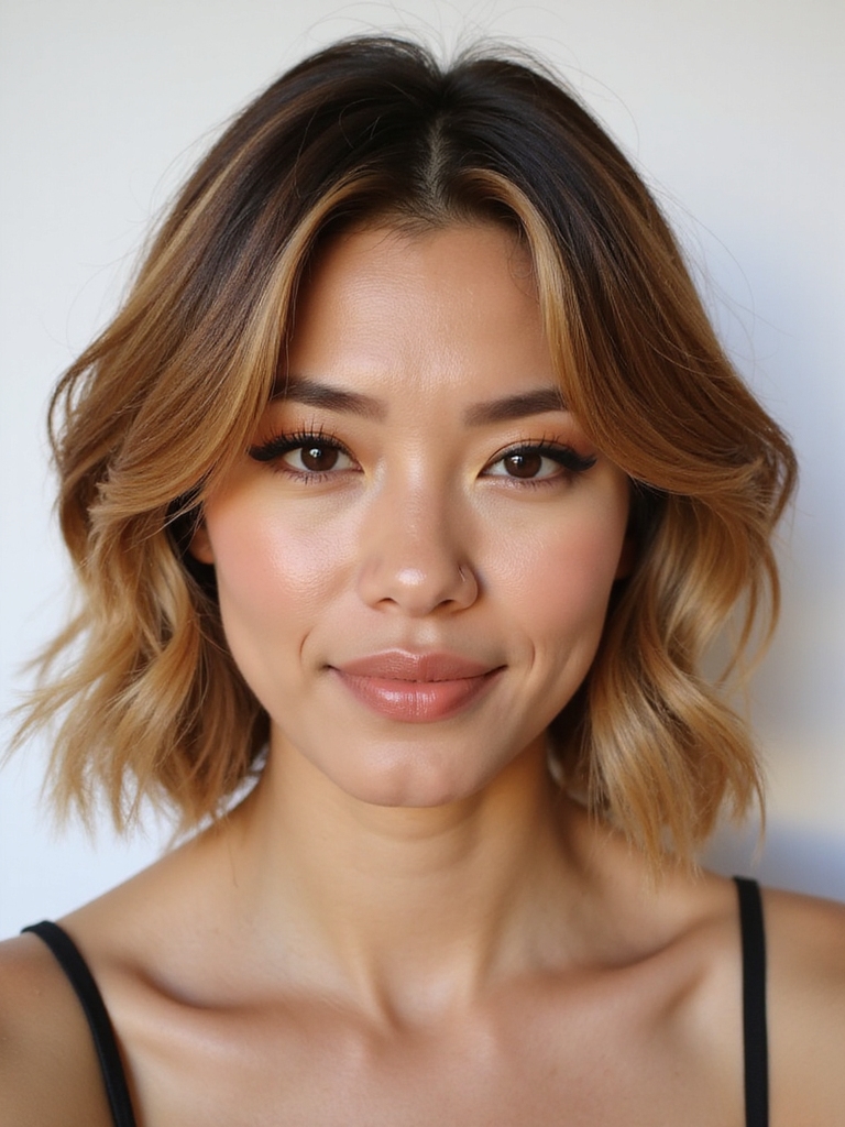 honey toned sun kissed bob