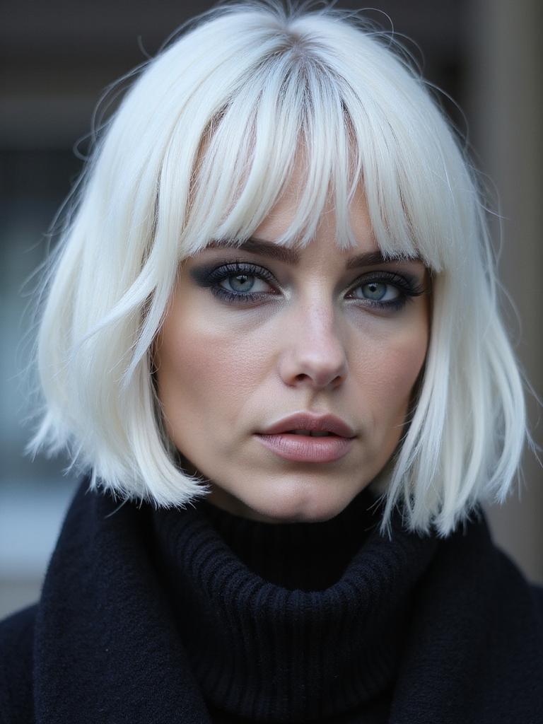 icy platinum bob elegance