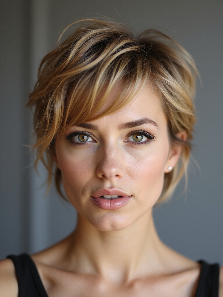 intentional layered pixie transition