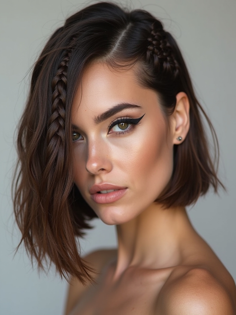 inverted textured bold bob braid