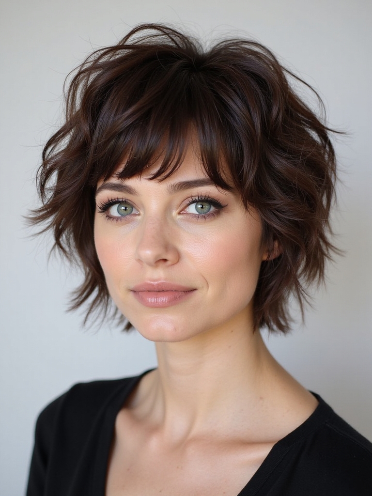 jagged piecy textured bangs