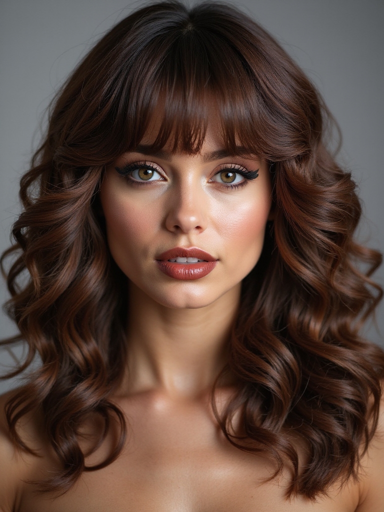 layered bangs enhance curly texture
