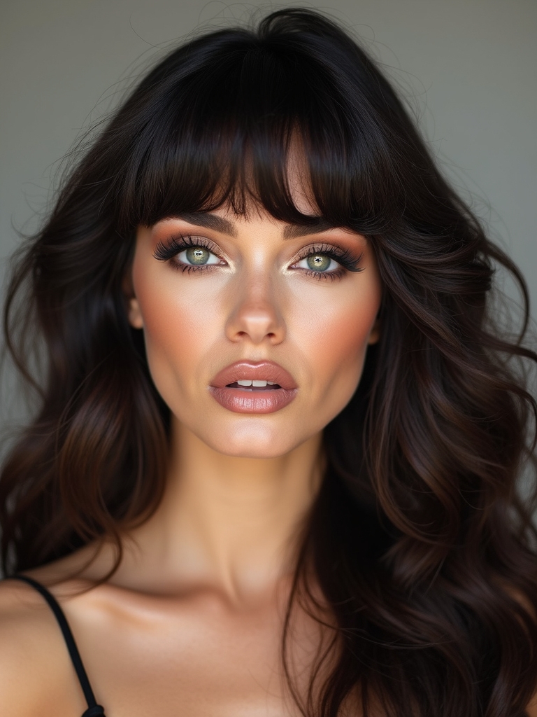 layered hairstyle with bangs