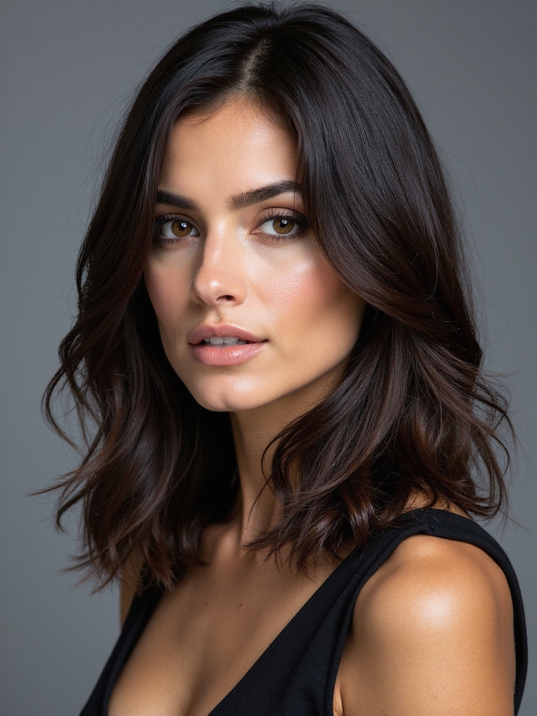 layered medium straight hair