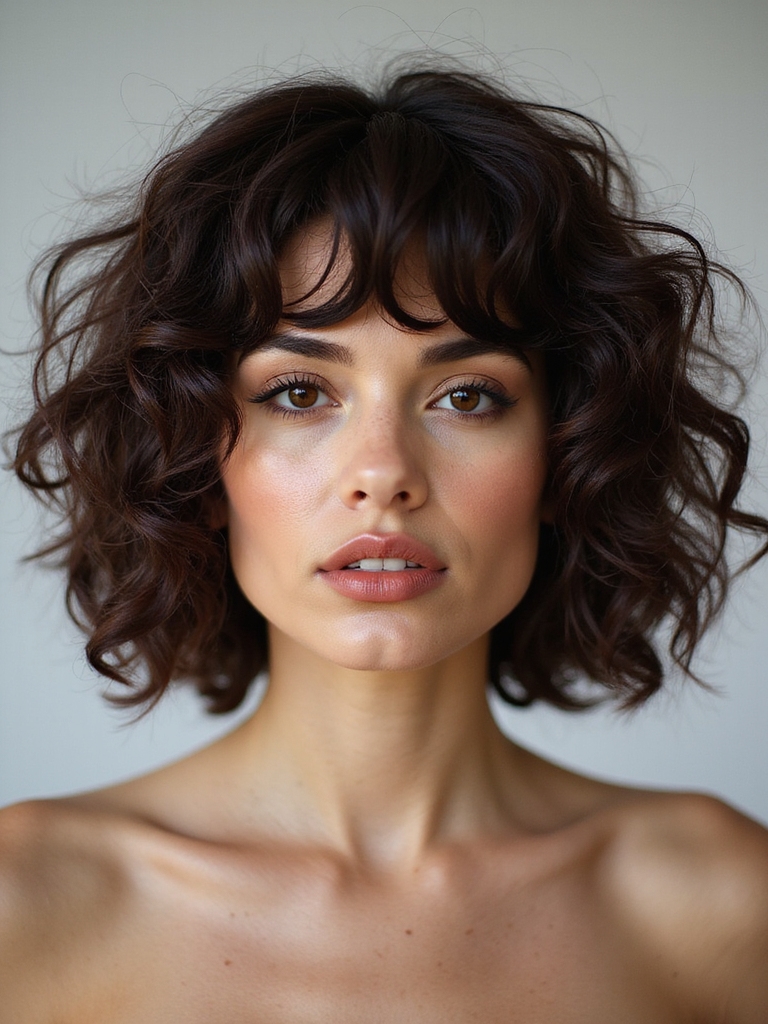 layered shag bob for curls