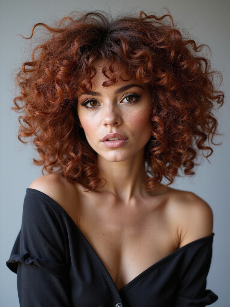 layered shag enhances curly texture