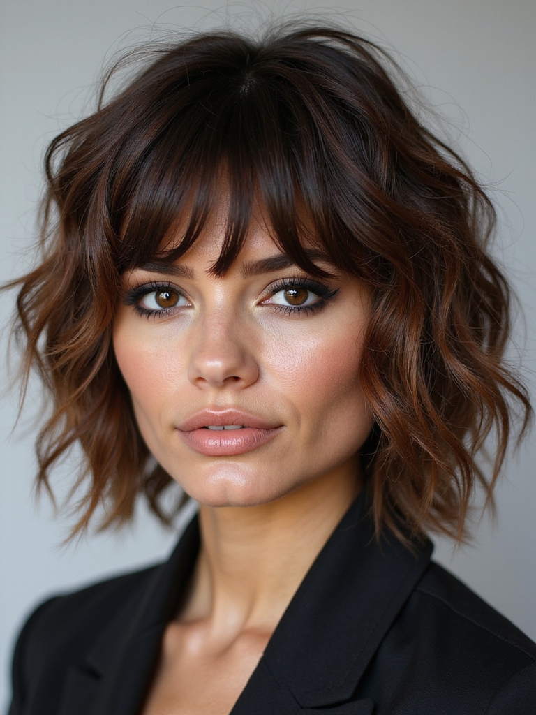 layered shag with bangs