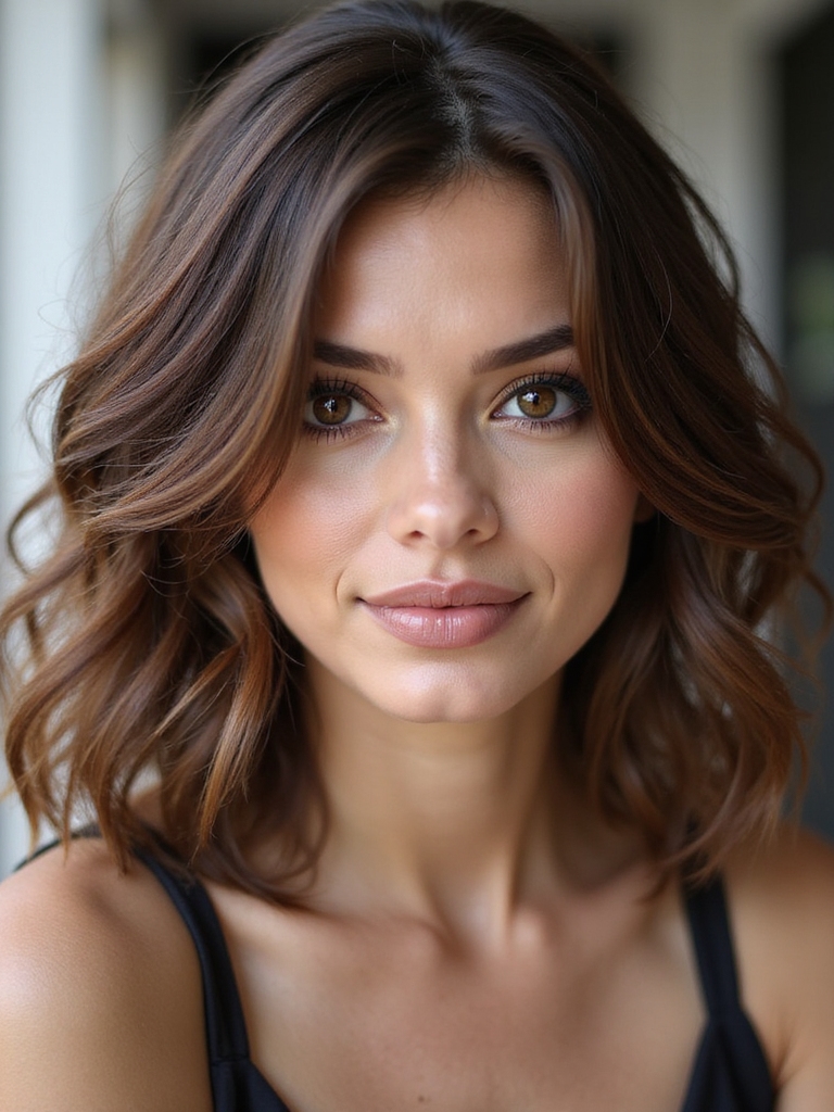 layered shoulder length straight movement