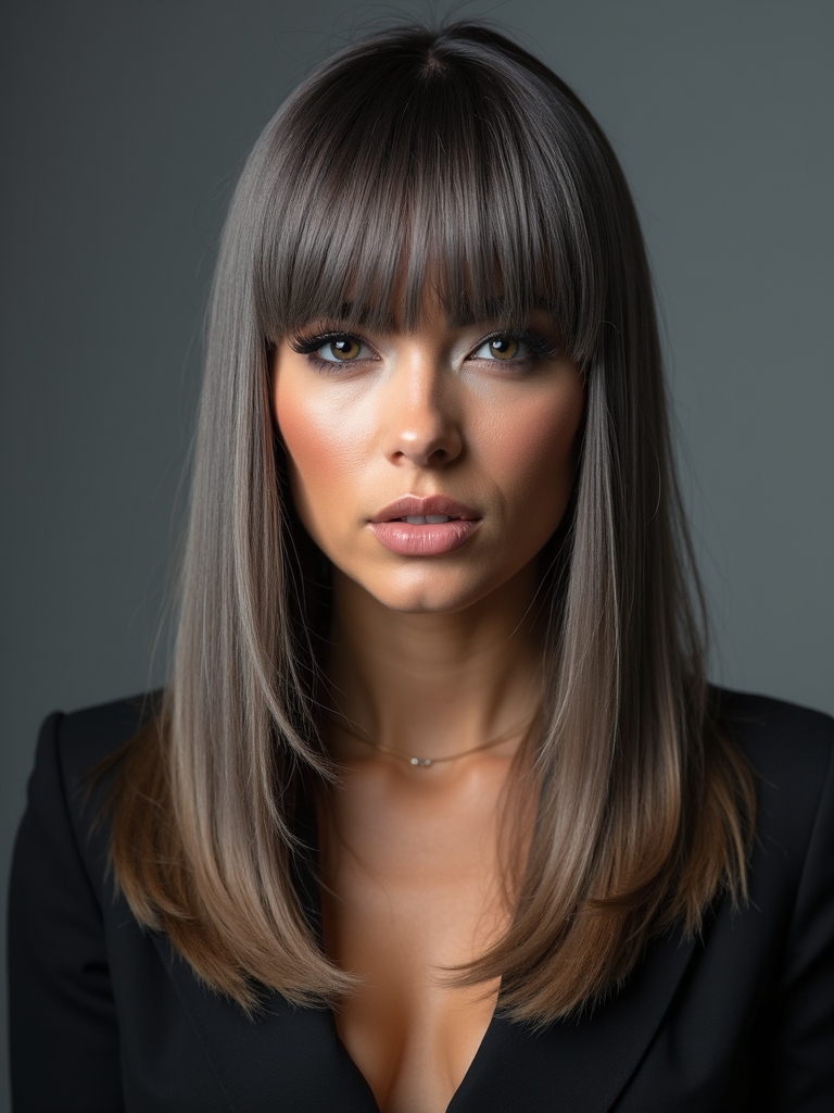 layered sleek straight hair