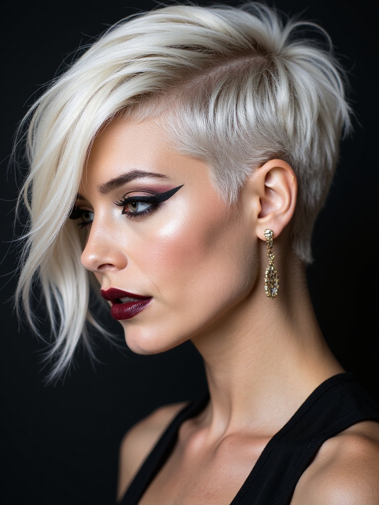 layered textured edgy long pixie