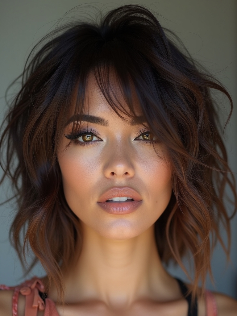 layered textured long bob