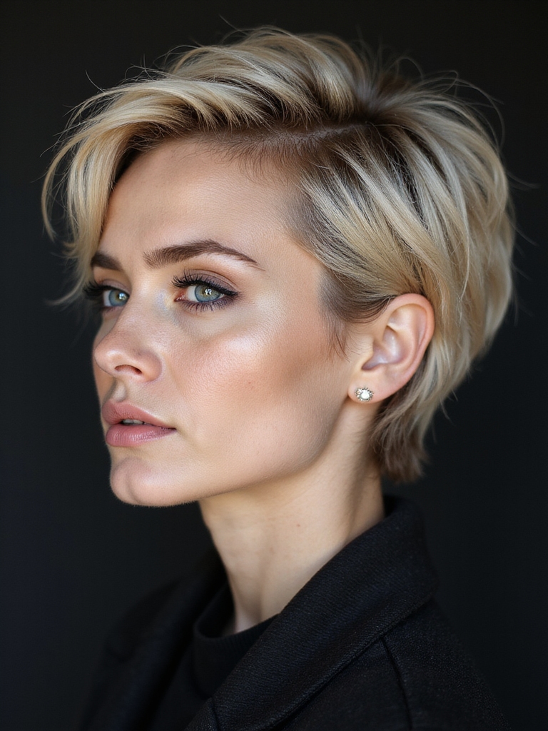 layered textured pixie transformation