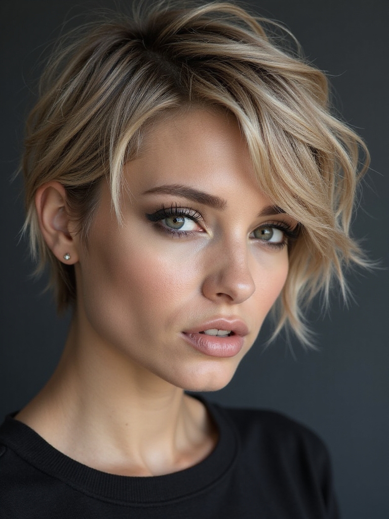 layered tousled textured pixie
