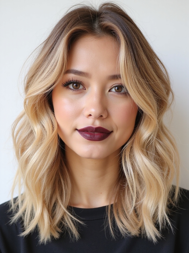 layers flatter wavy curly