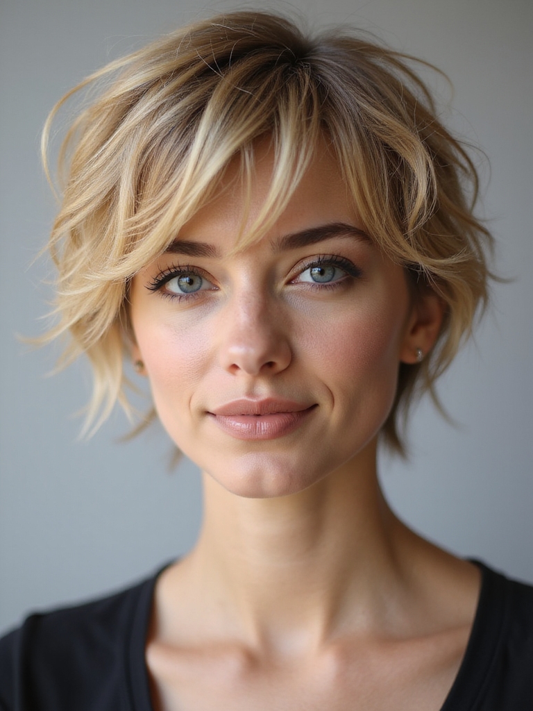 lightweight textured pixie styling