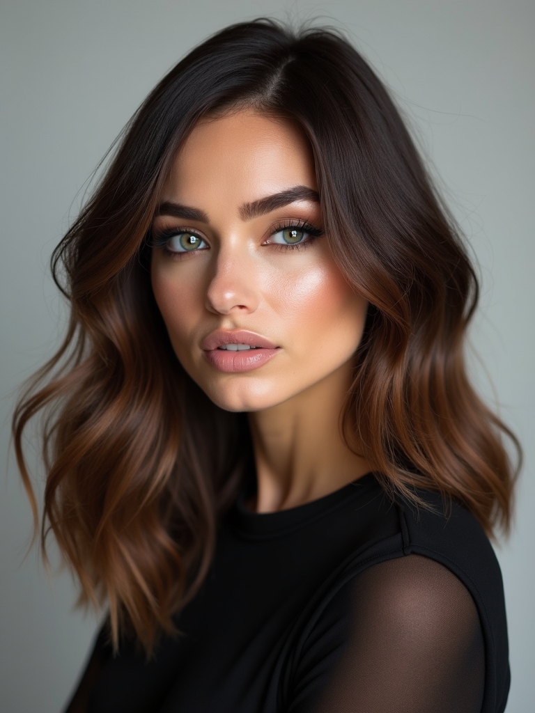 long blended face framing layers