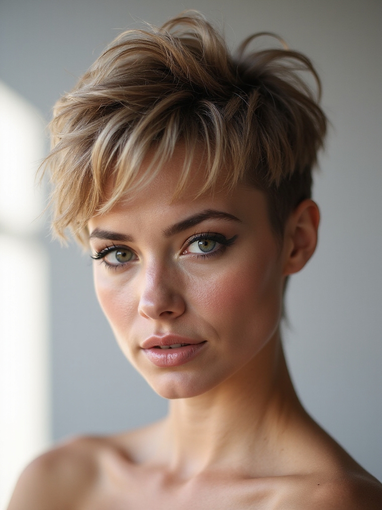 long front textured cropped pixie