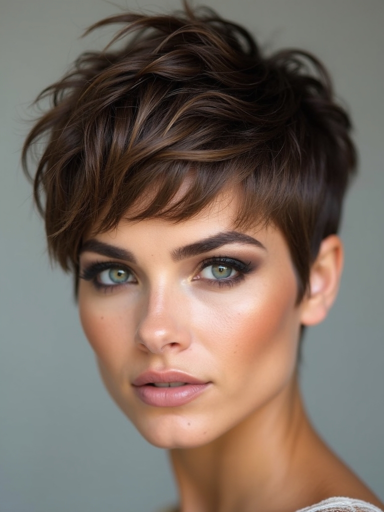 long pixie subtle highlights