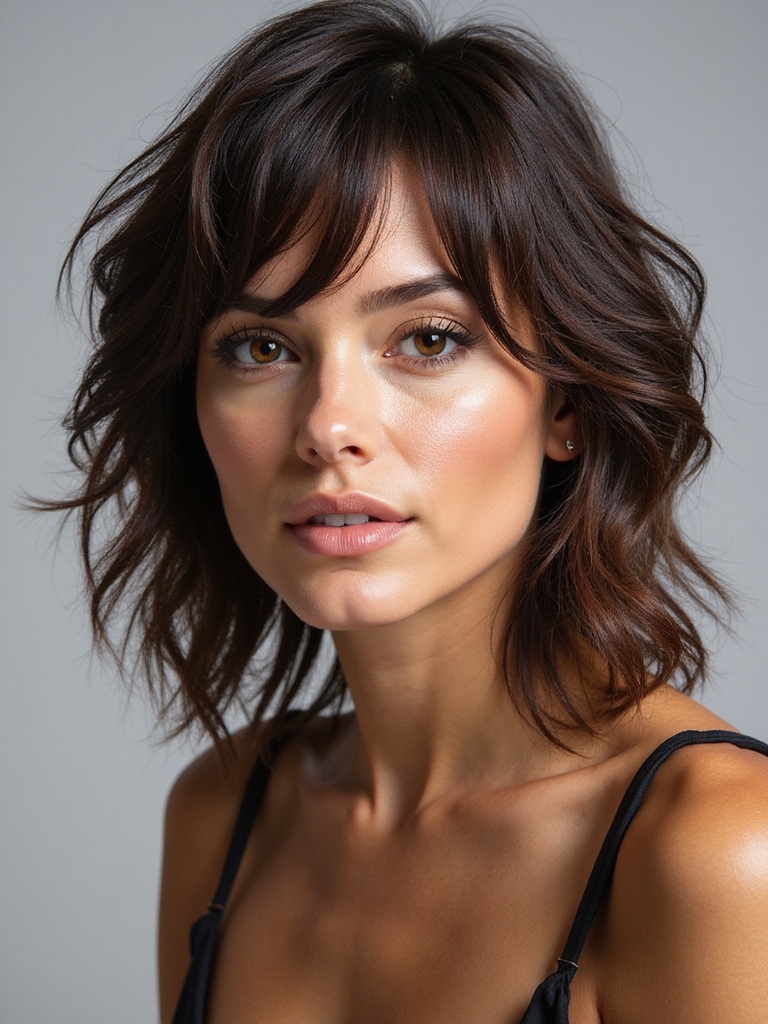 long shag with bangs