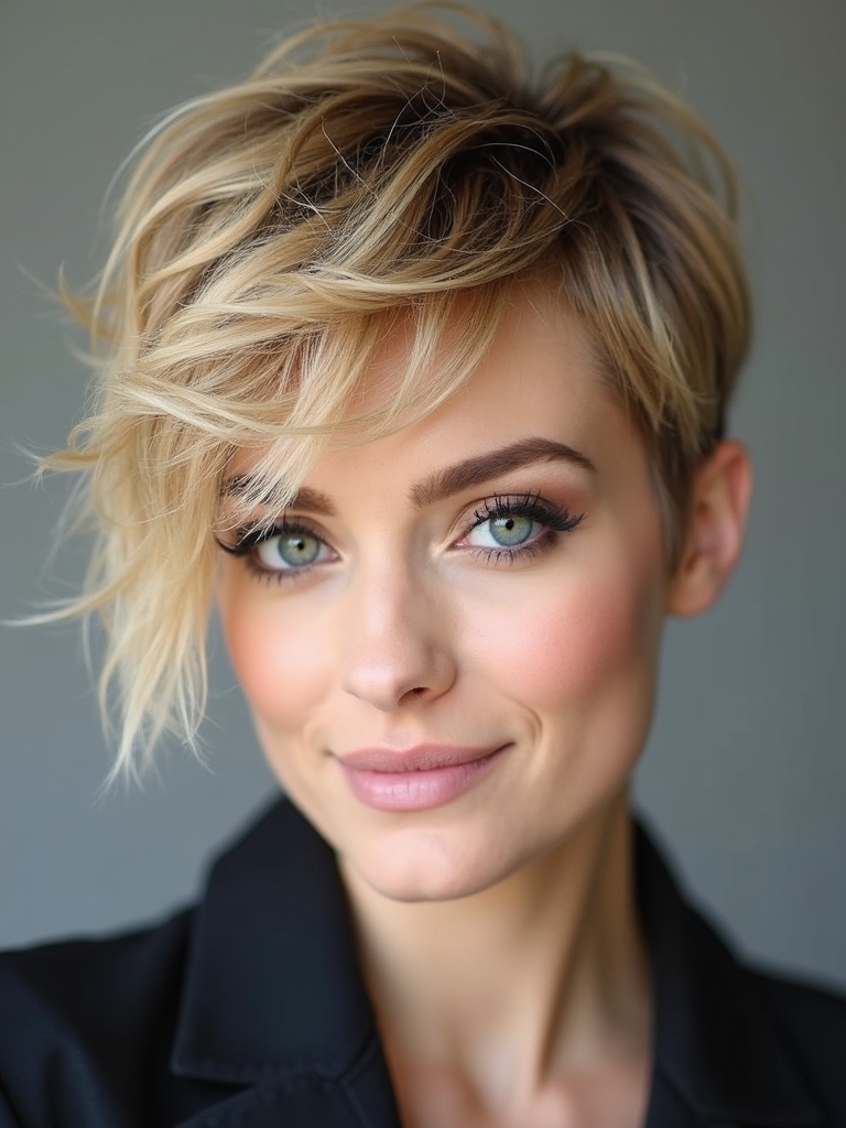 longer pixie with bangs