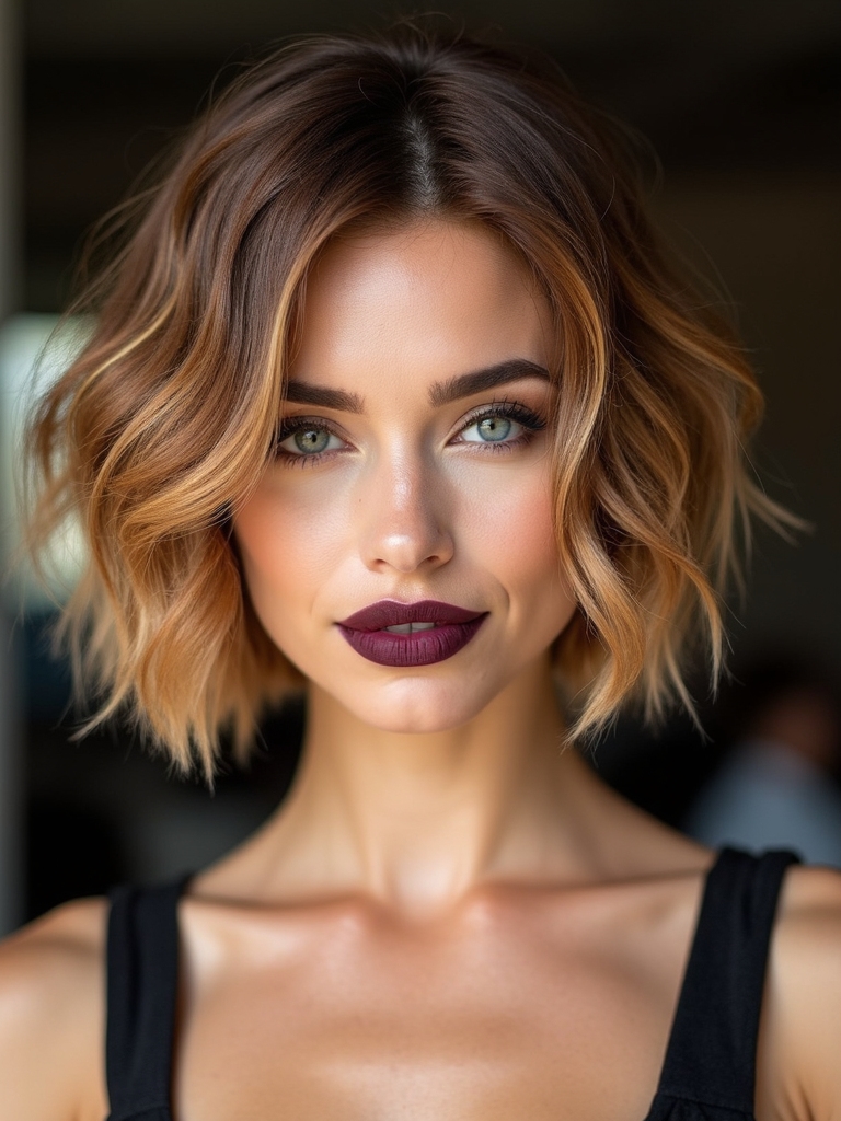 low maintenance cropped textured bob