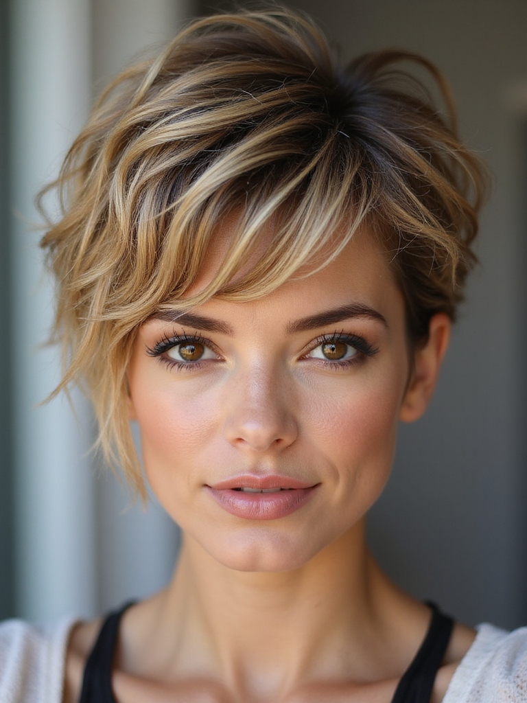 low maintenance cute pixie shag