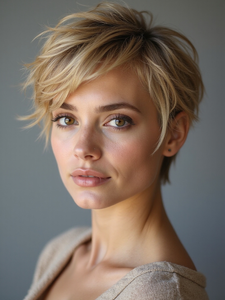 low maintenance textured pixie cut
