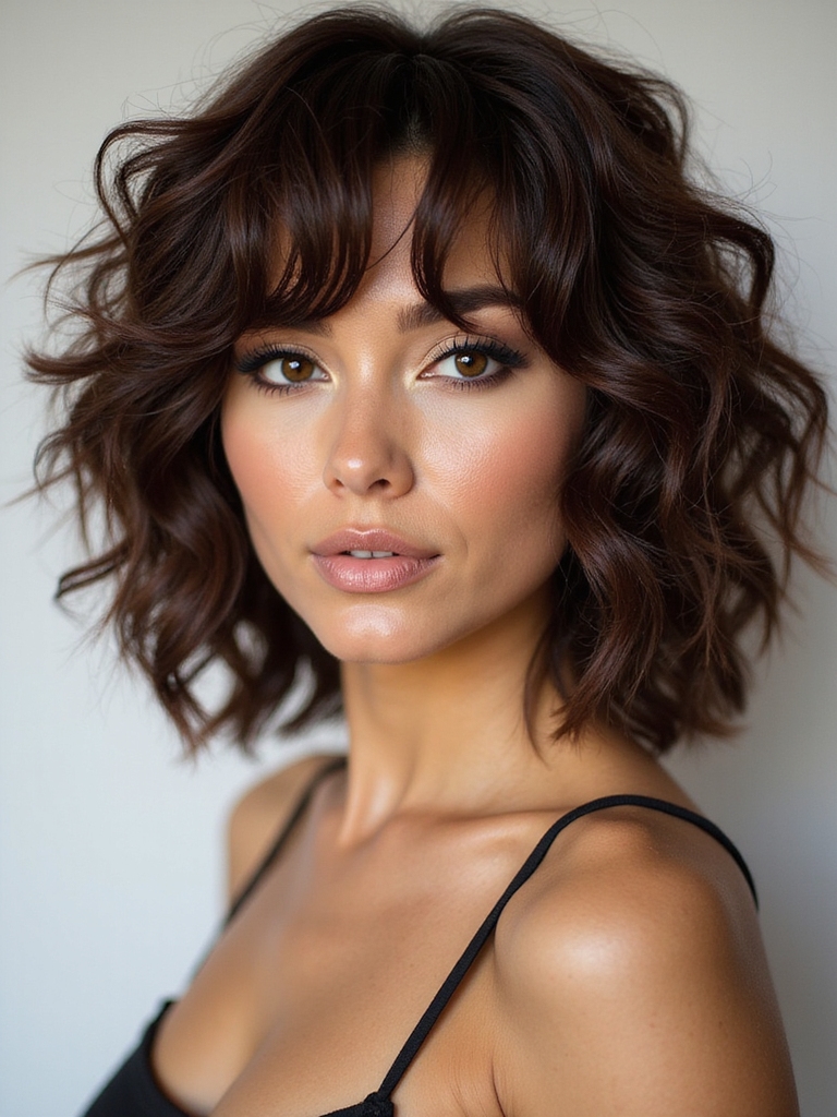 medium curly shag bounce