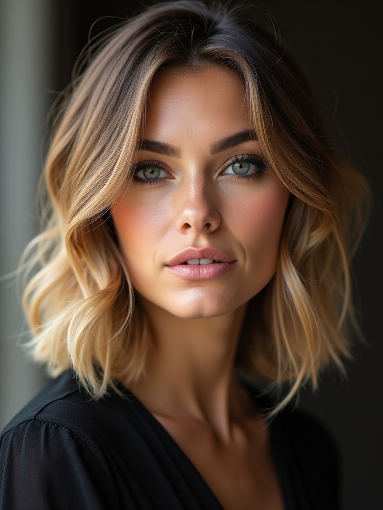 medium length layered textured framing