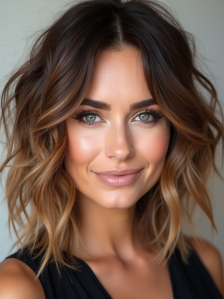 medium shaggy everyday glam