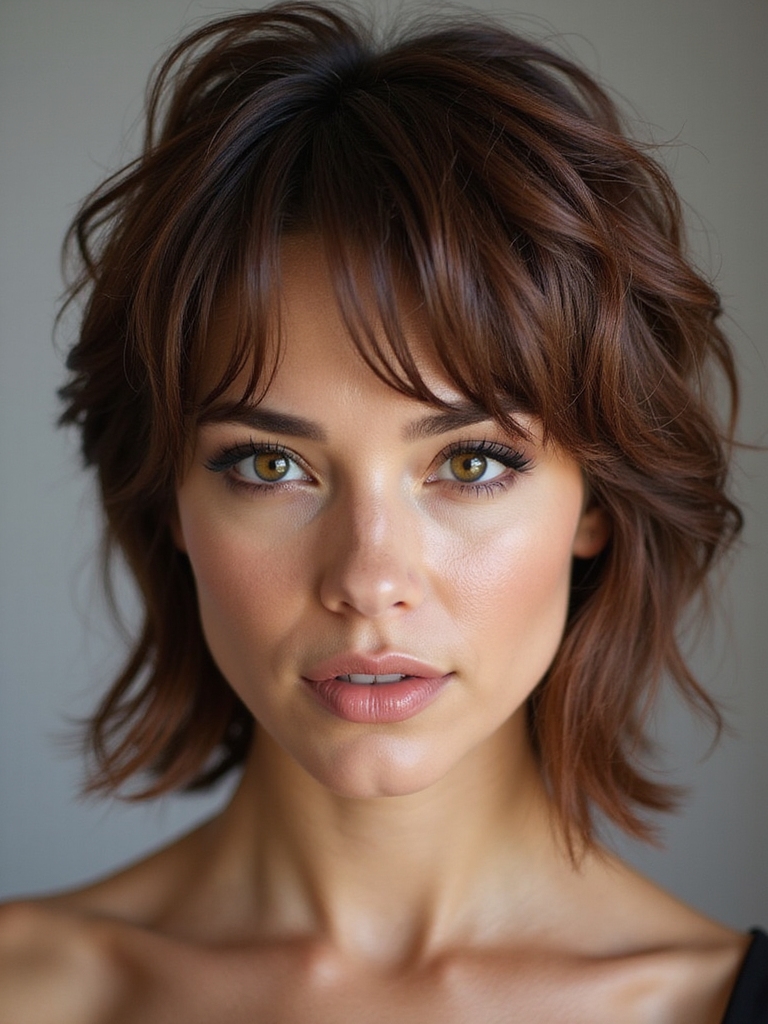 medium shaggy wolfcut texture