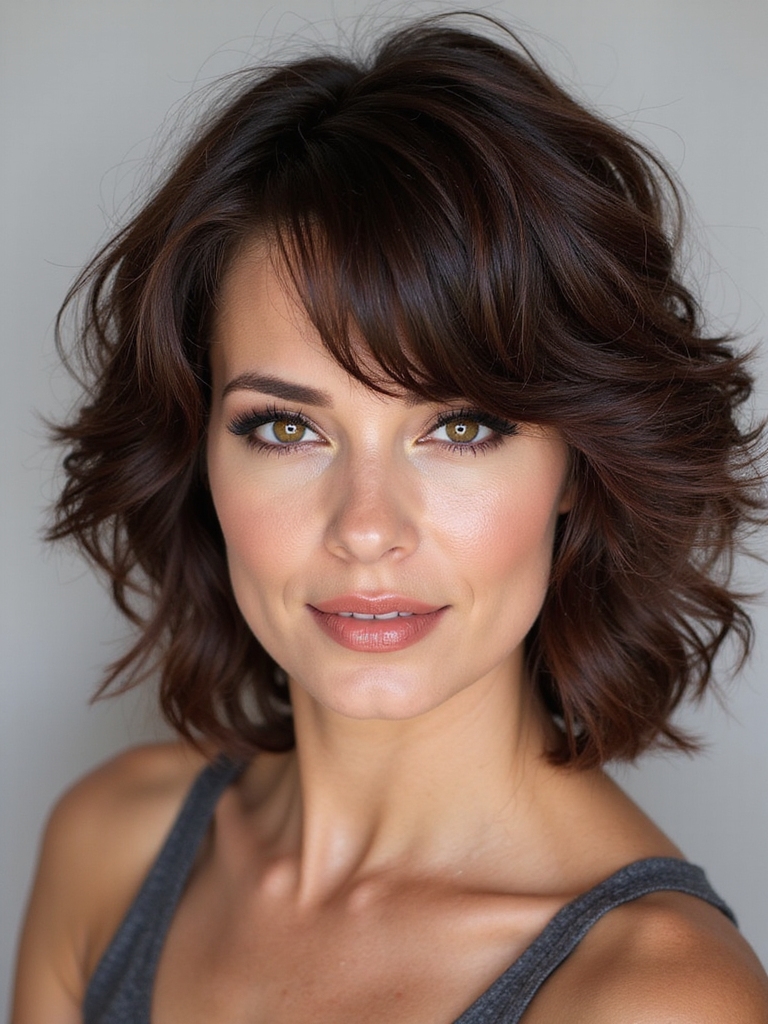 messy chic textured layered shag