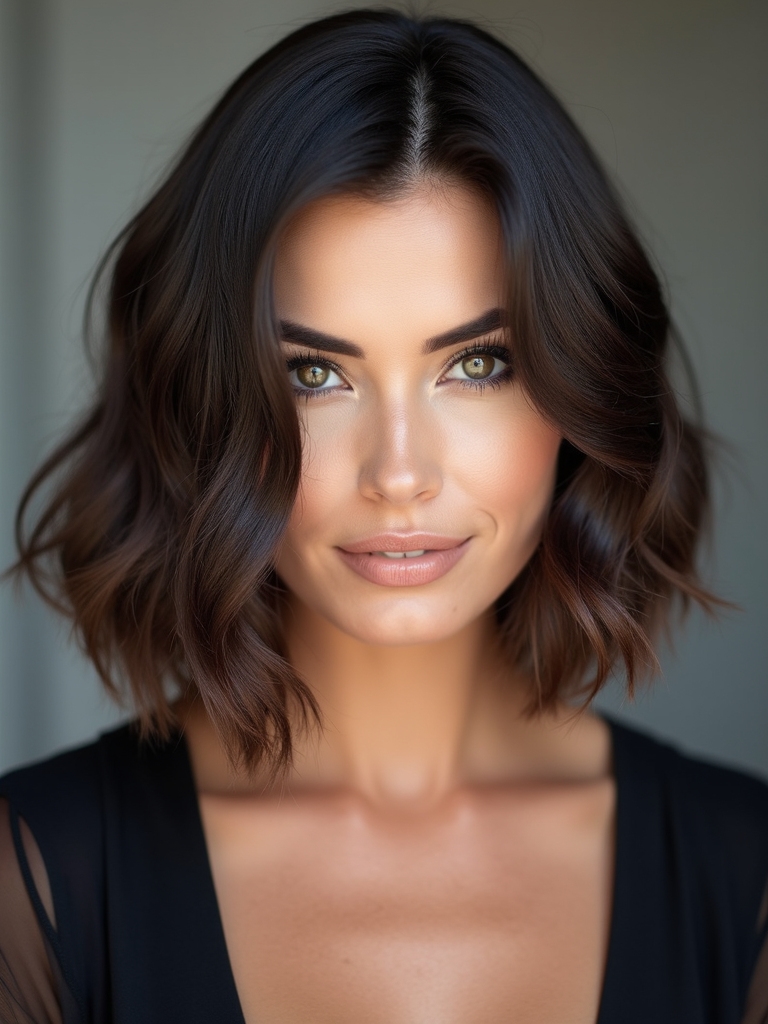 middle part bob sculpts face