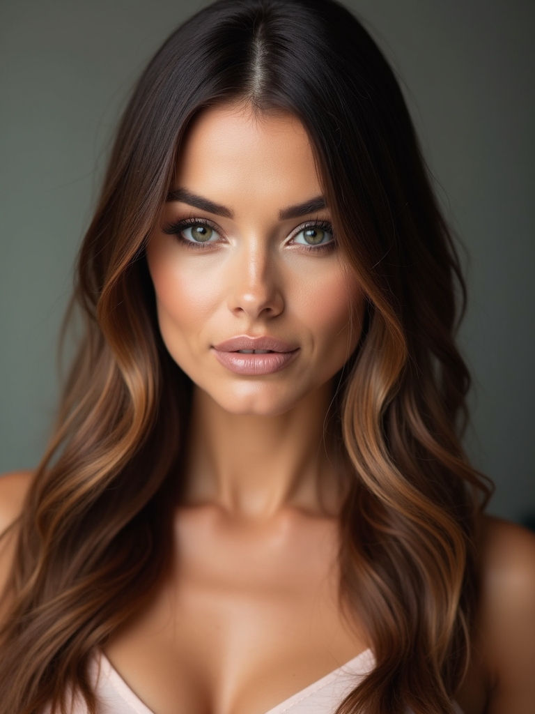 middle parted layered face framing