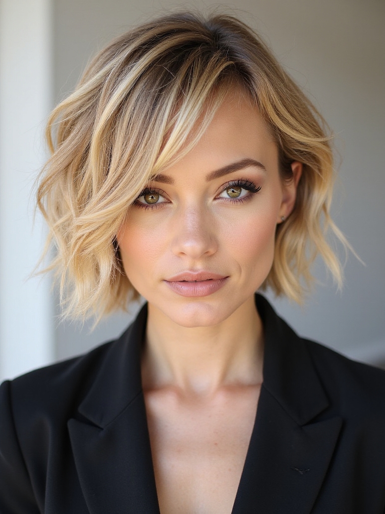 natural texture shapes shaggy bob