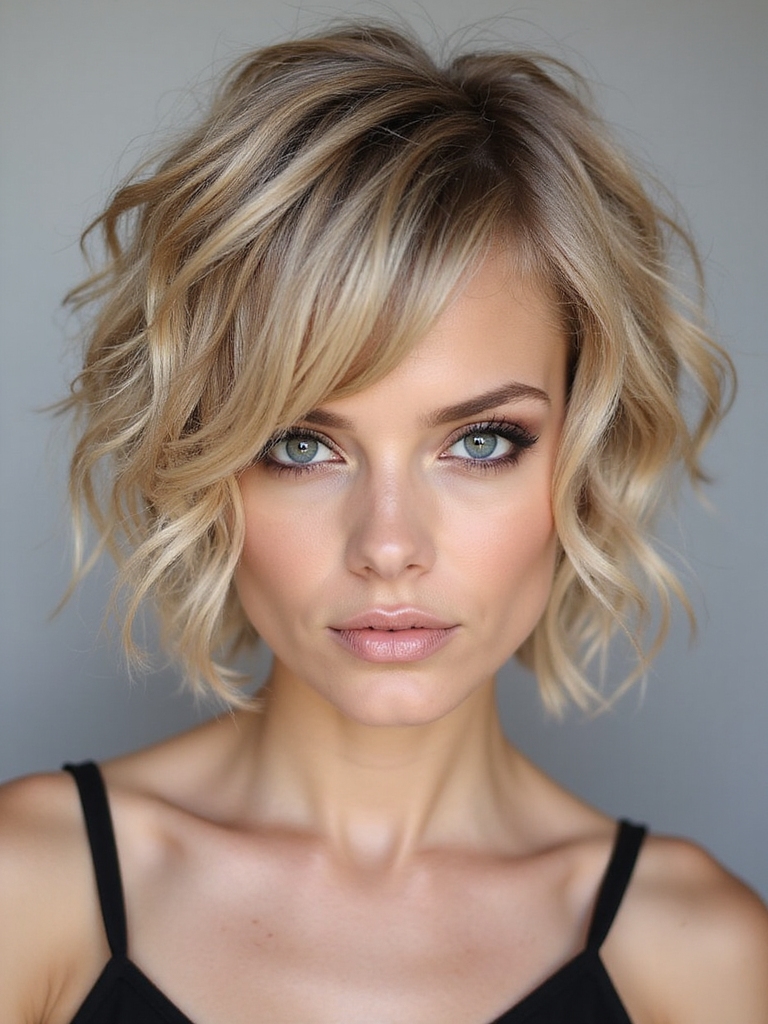 natural textured layered shag