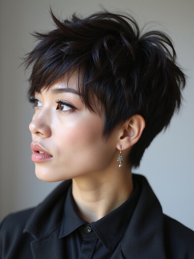 pixie with layered tousled sides
