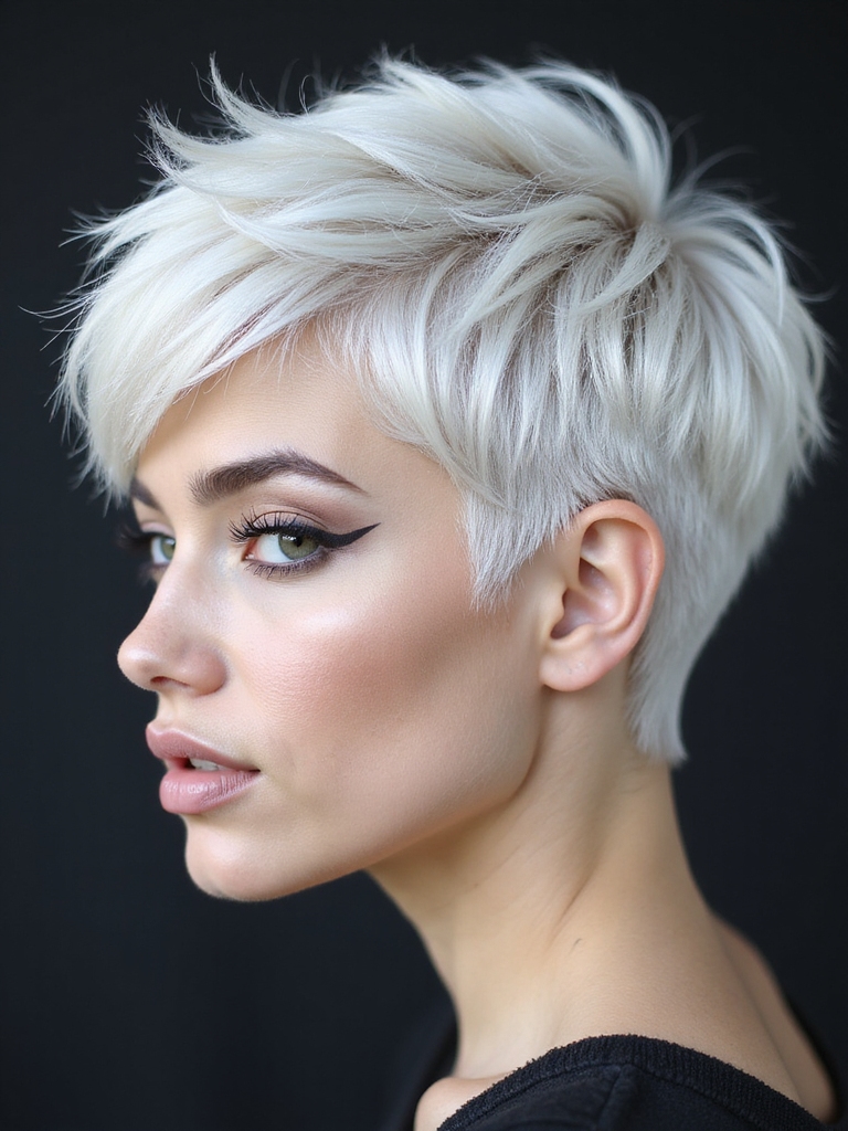 platinum long pixie vibe