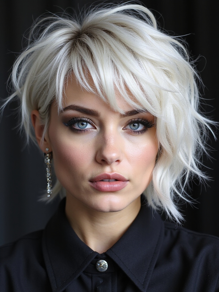 platinum shag with undercut
