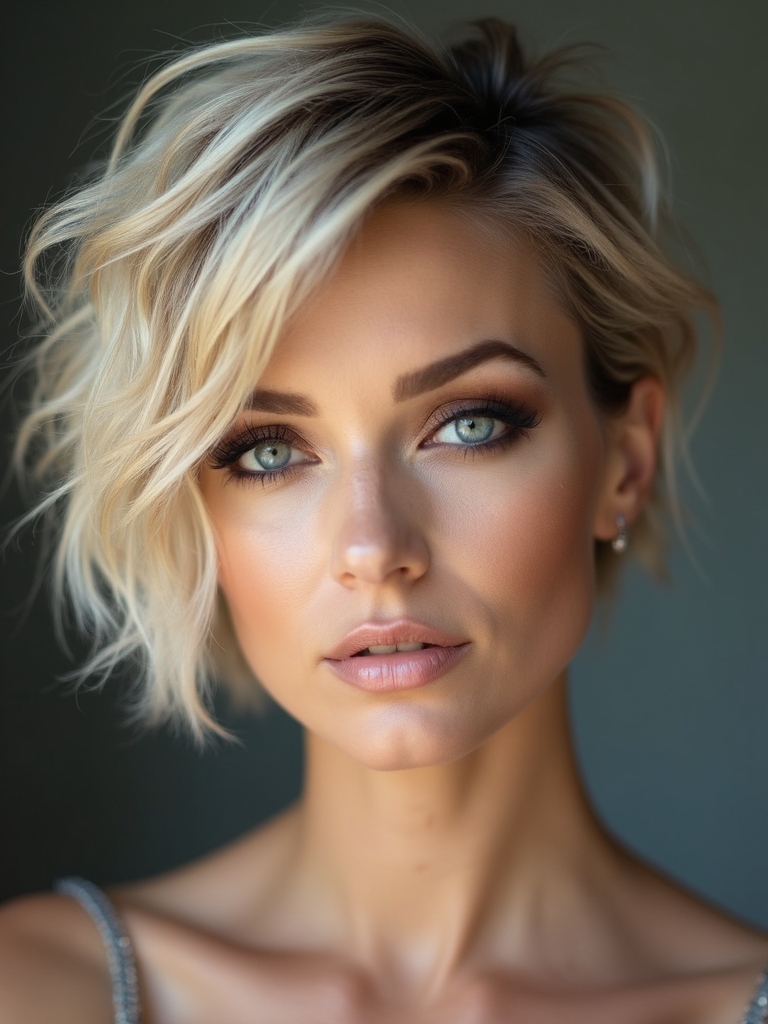 playful layered pixie bob