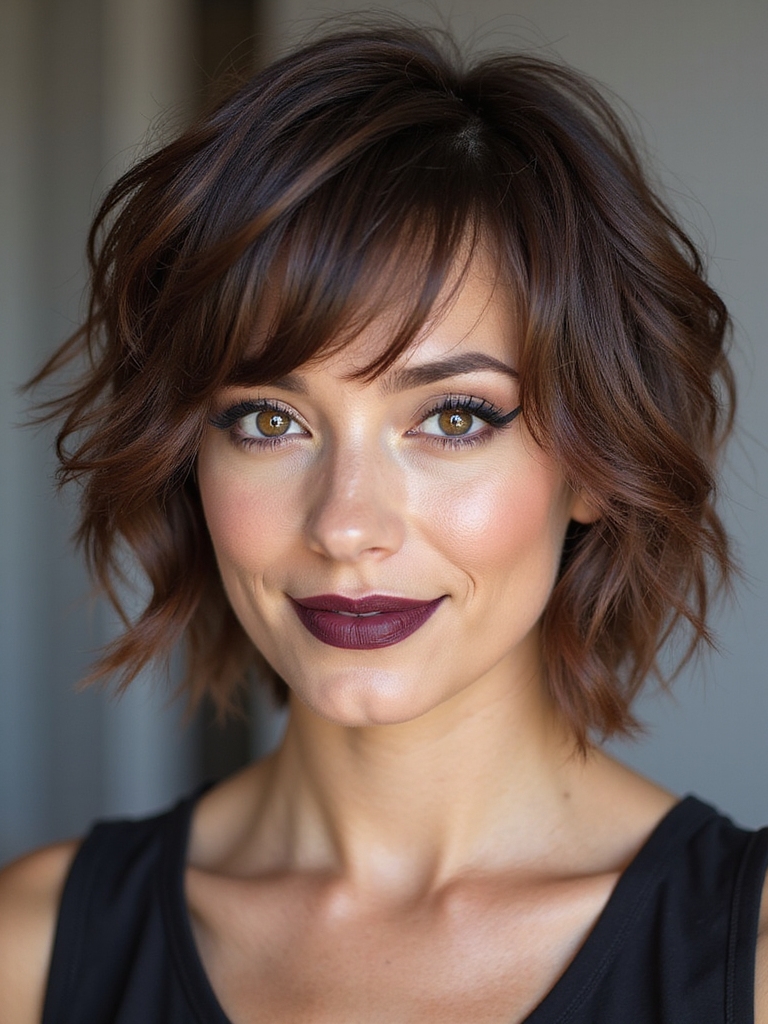 playful short layered haircut