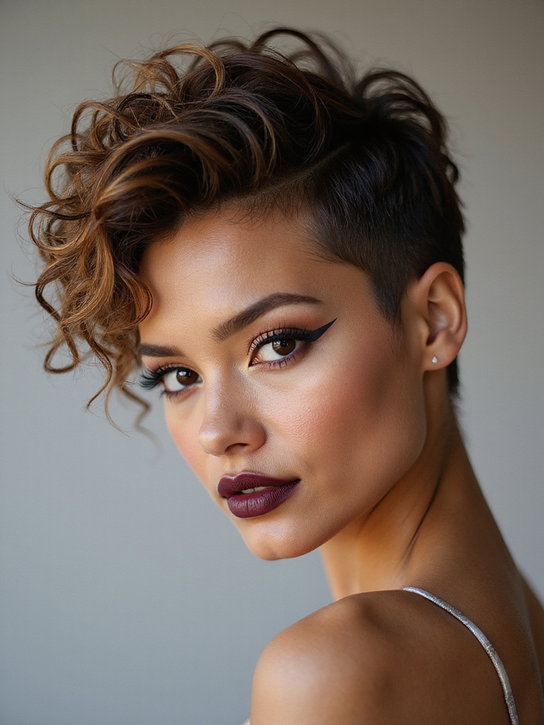 playful textured curls with edge