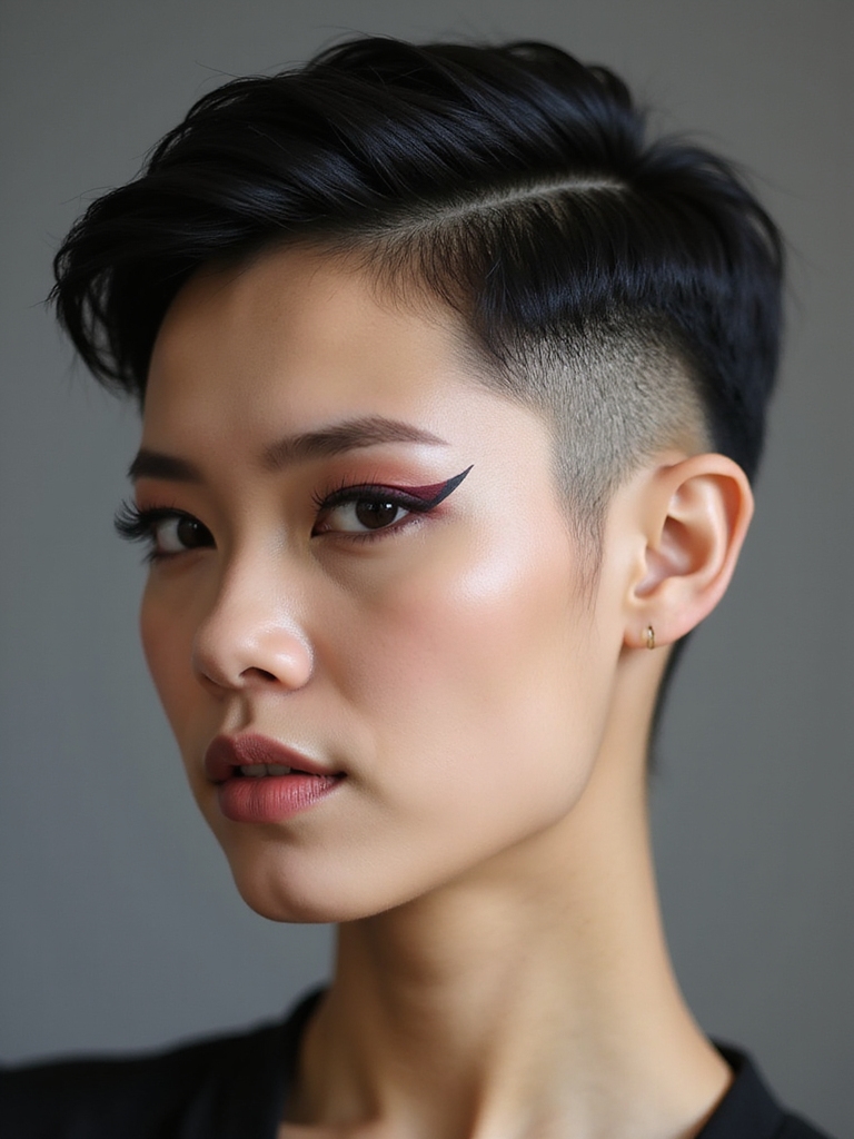 polished edgy sleek undercut
